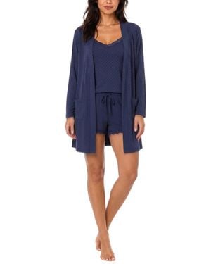 Jaclyn Intimates Long-sleeve Delicate Dot Textured Rib - Blue