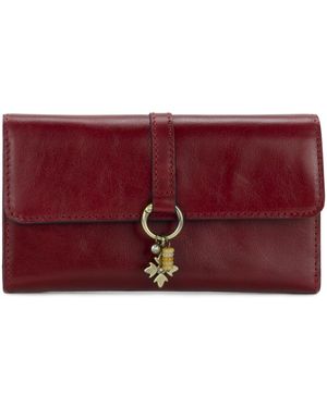 Patricia Nash Lottie Boxed Full Grain Leather Trifold Wallet - Red