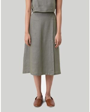 REISTOR Overlap Midi Skirt - Green