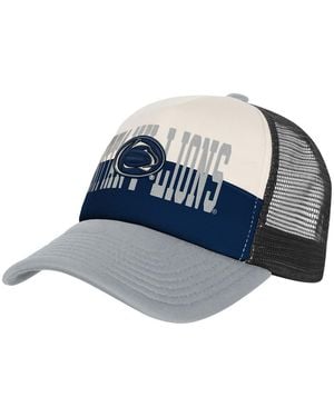 Outerstuff Big Boys And Girls Navy/cream Penn State Nittany Lions Modern Fan Trucker Adjustable Hat - Blue