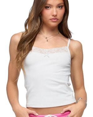 Edikted Shish Lacey Tank Top - White