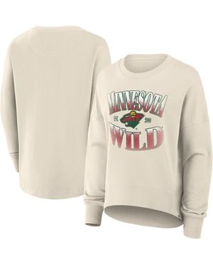Fanatics Minnesota Wild Oversized Slice Pullover Sweatshirt - Natural