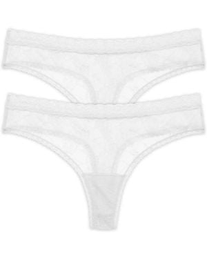 Natori Bliss Allure One Lace Thong 2-pack - White