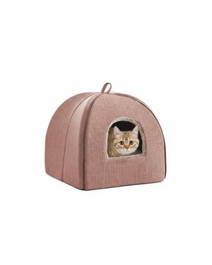 Aronkl Foldable Cat Bed Cave Tent - Pink