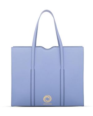 Aranyani Akshaya 16 Italian Leather Tote Bag - Blue