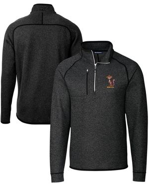 Cutter & Buck Minnesota Golden Gophers Vault Mainsail Sweater-knit Raglan Half-zip Jacket - Black