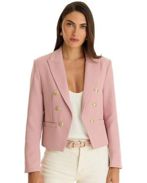 The Noli Shop Gabrielle Double Breasted Blazer - Pink