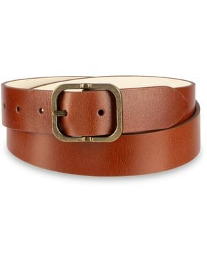 Levi's 2-in-1 Reversible Center Bar Buckle Casual Leather Belt - Brown