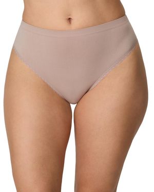 Maidenform Seamless Lace High-cut Brief Panty - Brown