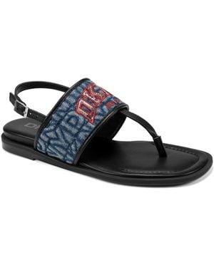 DKNY Celadine Thong Flat Sandals - Black
