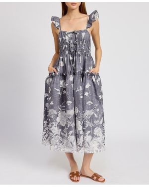 En Saison Sydney Floral-print Midi Dress - Blue