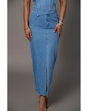 JLUXLABEL Adana Denim Skirt - Blue