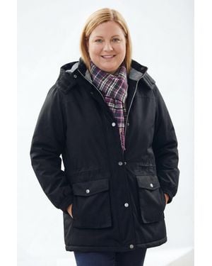 Woman Within Within Microfiber Parka - Black