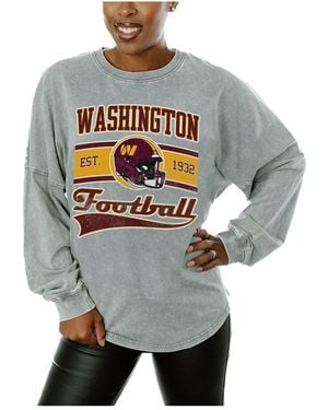 Gameday Couture Washington Commanders Snow Wash Oversized Long Sleeve T-shirt - Gray