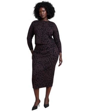 Eloquii Sweater Midi Skirt - Blue