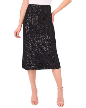 Cece Pencil Sequin Midi Skirt - Black