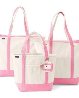 Lands' End Lands End 4 Pack Canvas Pocket Tote Bundle - Pink