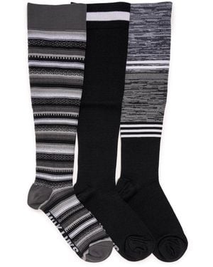 Muk Luks 3 Pair Pack Compression Socks - Black