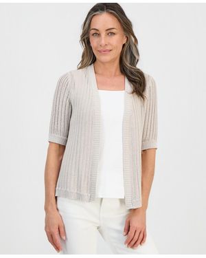 Style & Co. Petite Summer Cotton Cardigan - White