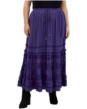 City Chic Plus Size Samara Skirt - Blue