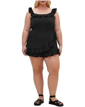City Chic Plus Size Christa Playsuit - Black
