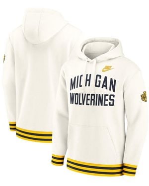 Nike Michigan Wolverines Legacy Retro Relaxed-fit Pullover Hoodie - White