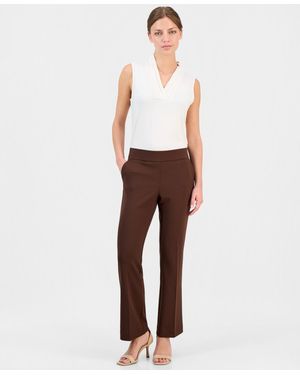 Anne Klein Essentials Petite Pull-on Knit Pants - White