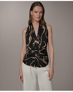 Donna Karan V-neck Top - Brown