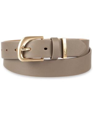 Calvin Klein Modern Asymmetrical Buckle Dress Belt - Gray