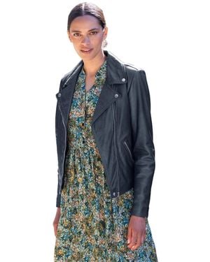 Celtic & Co. Leather Biker Jacket - Blue