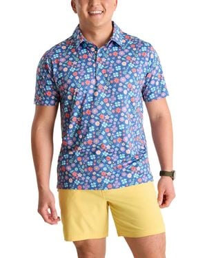 Chubbies The Spring Pedal Classic-fit Printed Performance Polo Shirt - Blue