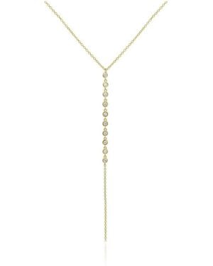 The Lovery Lariat Bezel Cz Necklace 14k Gold Plated Sterling Silver - White