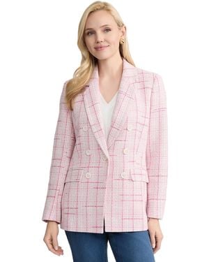 Jones New York Petite One Button Notch Collar Jacket - Pink