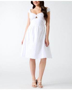 Guess Cotton Stella Embroidered Dress - White