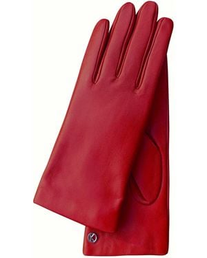 KESSLER `s Extra Long Premium Lamb Leather Touchscreen Gloves "lola Long" Cashmere Lining - Red