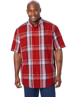 Kingsize Big & Tall Short Sleeve Wrinkle-free Sport Shirt - Red
