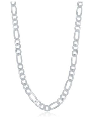 Simona Sterling 5.8mm Figaro Chain -rohdium Plated - Metallic
