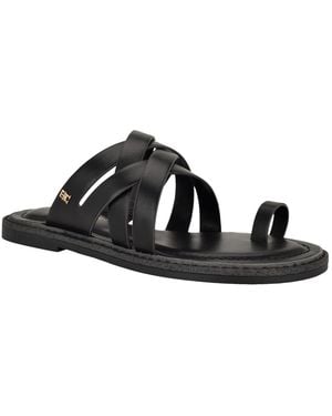 Tommy Hilfiger Benett Strappy Toe Ring Sandals - Black