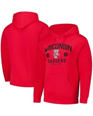 League Collegiate Wear Wisconsin Badgers Bendy Arch Essential 2.0 Pullover Hoodie - Red