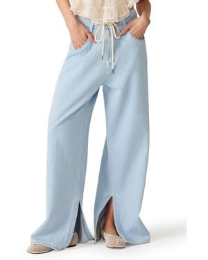 Steve Madden Maycen Mid-rise Wide Leg Pants - Blue