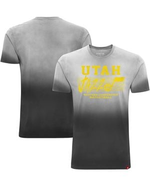 Sportiqe And Utah Jazz Bingham Sun-fade T-shirt - Gray
