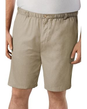 Kingsize Tall Knockarounds 8" Full Elastic Plain Front Short - Natural