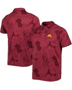 Tommy Bahama Minnesota Golden Gophers Miramar Blooms Polo Shirt - Red
