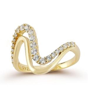Rachel Zoe 14k Plated Sterling Silver Double Wave Ring - Metallic