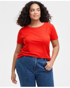 On 34th Plus Size Ribbed T-shirt - Red