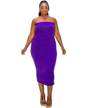 L I V D Plus Size Willow Tube Dress - Purple