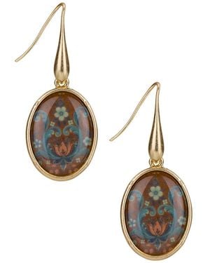 Patricia Nash Rosemailing Under Crystal Collection Oval Drop Earrings - Metallic