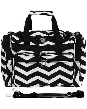 World Traveler Chevron 16-inch Gym Bag Duffle Bag - Black