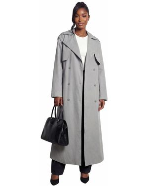 MissPap Tailored Maxi Trench Coat - Gray