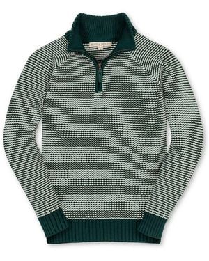 Hope & Henry Boys Organic Long Sleeve Half Zip Raglan Ski Sweater - Green